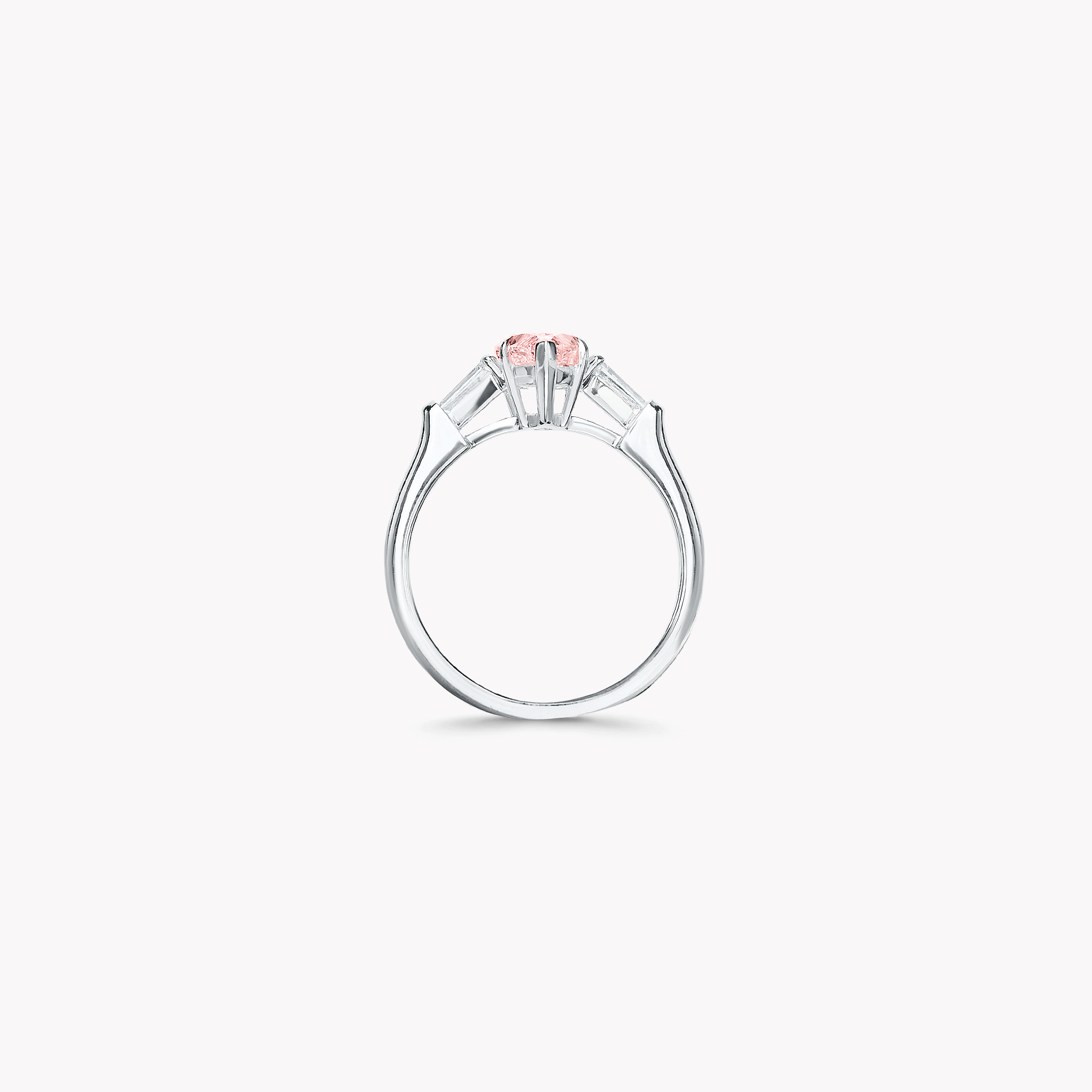 Каблучка з рожевим діамантом огранки груша Apex