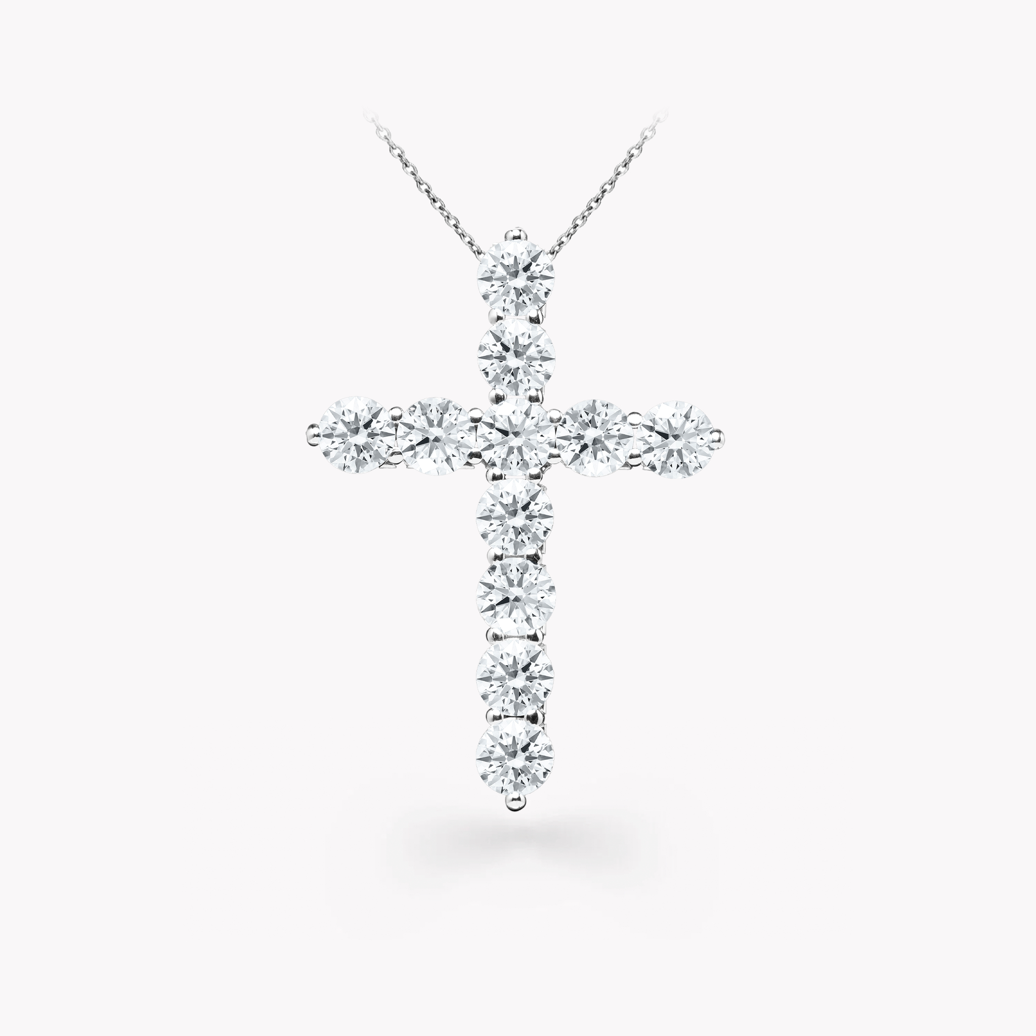 Підвіска хрестик з натуральними діамантами